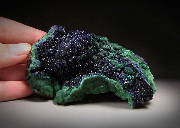 Azurite on Malachite, Copper Queen Mine, Bisbee, Arizon  