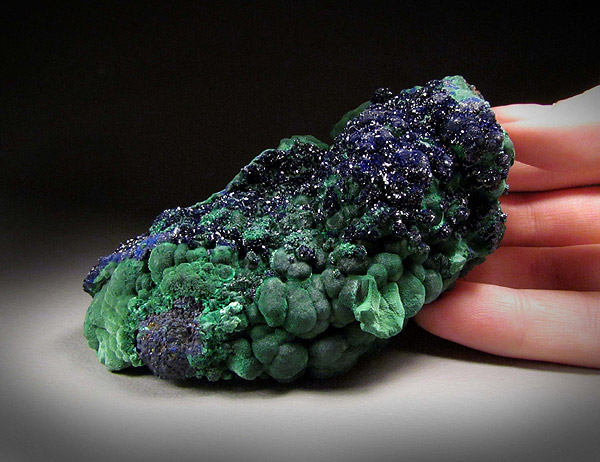 Azurite on Malachite, Copper Queen Mine, Bisbee, Arizon  