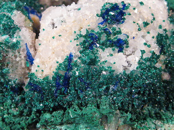 Lb Linarite, Malachite, Quartz & Galena, Bingham, NM  